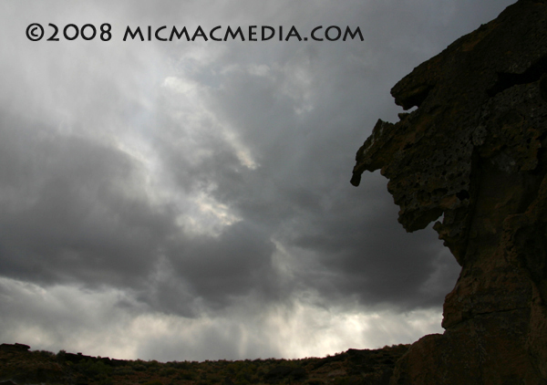 Nugget #152 H Storm over Owens Valley lava