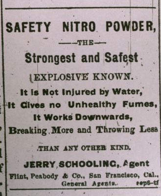 Nugget #147 A 1881 Nitro Powder Ad Nugget #147 A 1881 Nitro Powder Ad