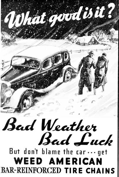 Nugget #159 F 1935 tire chains ad Nugget #159 F 1935 tire chains ad