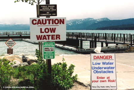 Nugget #69 E Danger low water signs Tahoe 2005 Nugget #69 E Danger low water signs Tahoe 2005